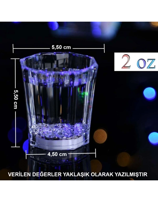 Renkli Led Parlayan Fiber Optik Glow Işıklı Bardak 1 Adet