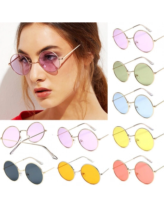 Renkli Lennon Retro İmaj Gözlükleri 6 Renk 6 Adet