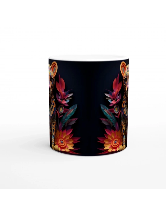 Renkli Leopar Çiçek Bahçesi Kupa Bardak