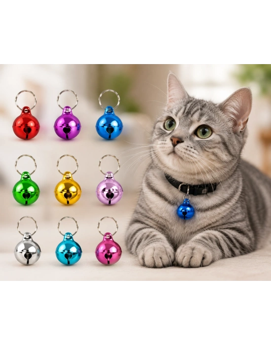 Renkli Metal Kedi ve Köpek Tasma Çanı – Tasma Aksesuarı 1 Adet