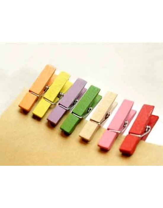 Renkli Mini Ahşap Mandal