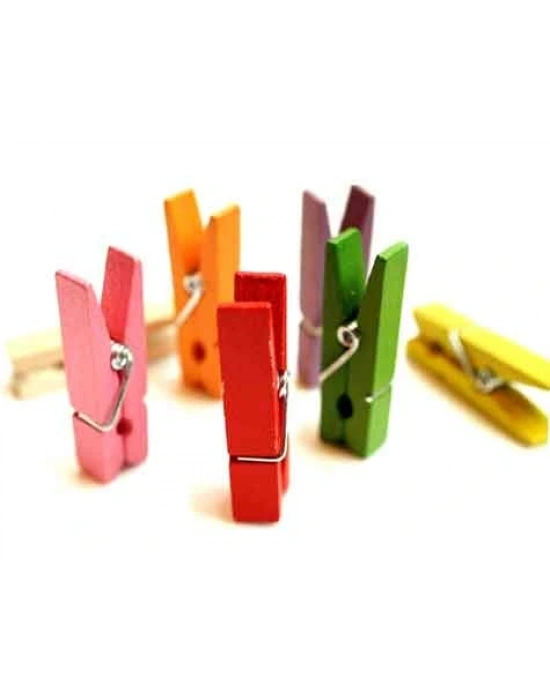 Renkli Mini Ahşap Mandal