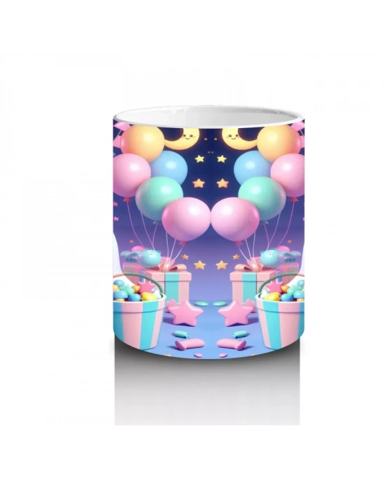 Renkli Neon Işıklarla Süslenmiş Sevimli Hayalet Figürlü Cadılar Bayramı Baskılı Kupa Bardak