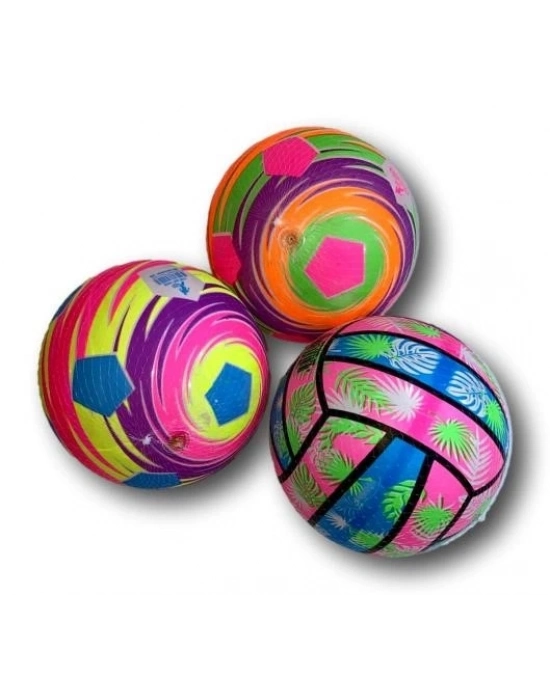 RENKLI PLASTIK TOP YILDIZLI-CIZGILI-3425