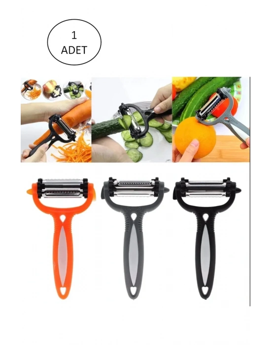 Renkli Saplı 3 Başlı Çelik Soyacak - Soyucu