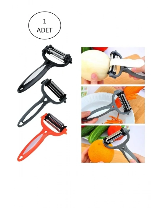 Renkli Saplı 3 Başlı Çelik Soyacak - Soyucu