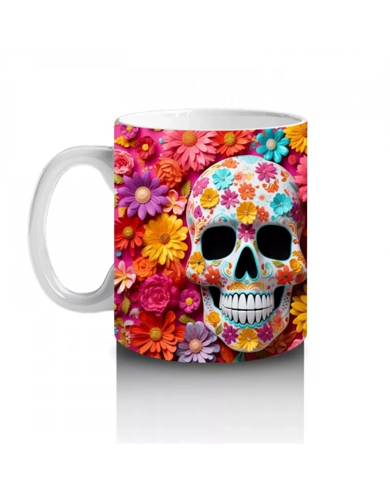 Renkli Şeker Kafalar Deseni – Hediyelik Kahve Kupası