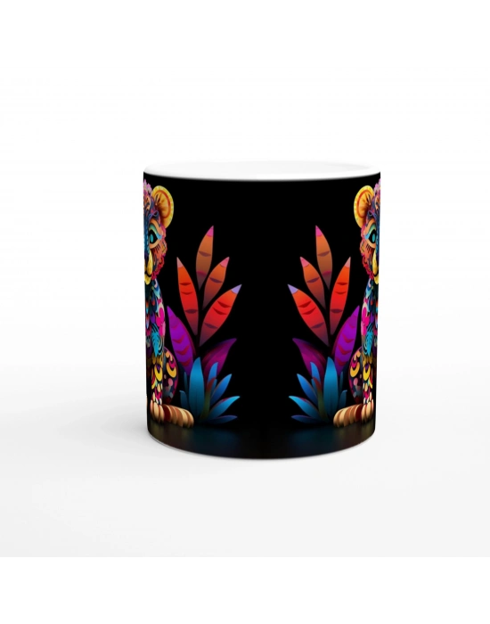 Renkli Yavru Kaplan Baskılı Kupa Bardak