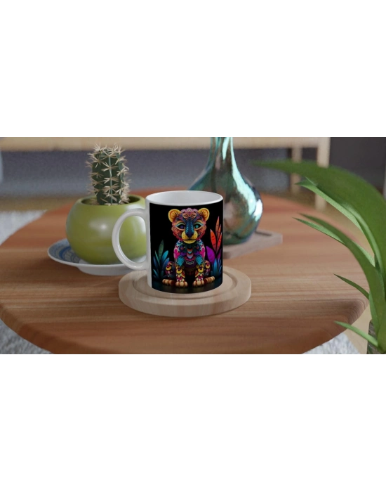 Renkli Yavru Kaplan Baskılı Kupa Bardak