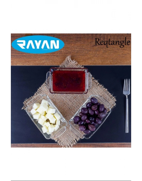 Reqtangle Tekli Dikdörtgen Cam Kahvaltılık Royaleks-81484