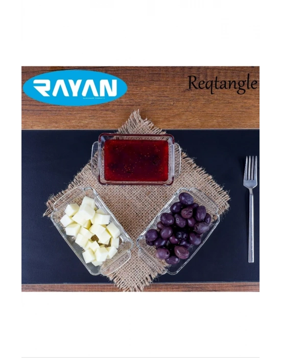Reqtangle Tekli Dikdörtgen Cam Kahvaltılık Royaleks-81484