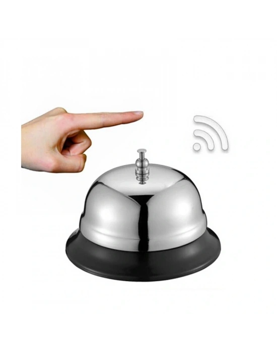 Resepsiyon Zili - Masa Zili Otel Resepsiyon Görevli Çağırma Çanı Gümüş