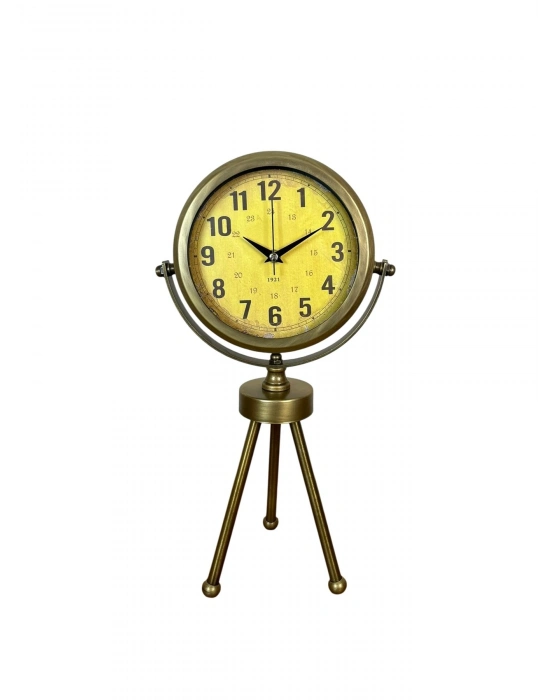 ® Retro Antique Üç Ayaklı Metal Eskitme Masa Saati