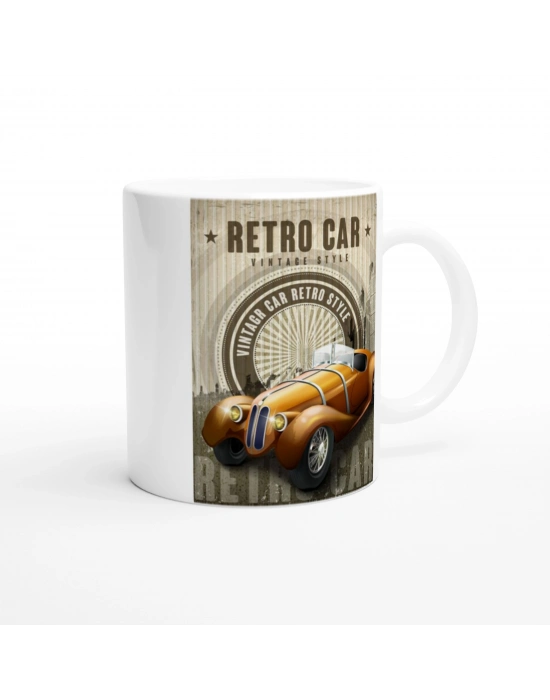 Retro Araba Işıltılı Vintage Tarz Kupa Bardak