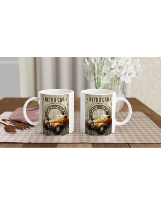 Retro Araba Işıltılı Vintage Tarz Kupa Bardak