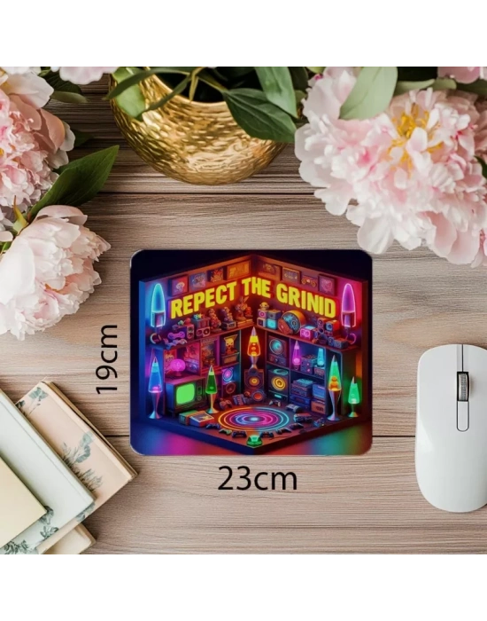 Retro Aydınlatmalı Enerji Mousepad - 19x23 cm 2 mm Dikdörtgen İthal Baskılı Mouse Pad
