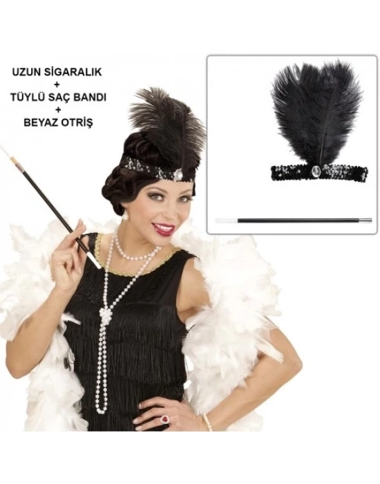 Retro Charliston Aksesuar Seti – Gatsby Kostüm Seti