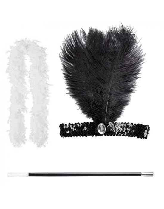 Retro Charliston Aksesuar Seti – Gatsby Kostüm Seti