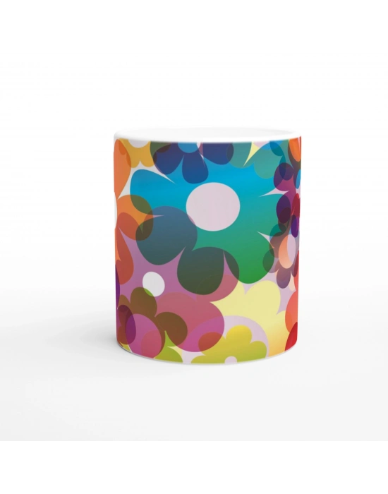 Retro Çiçek Patlaması Kupa Bardak