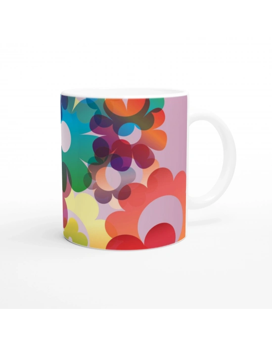 Retro Çiçek Patlaması Kupa Bardak