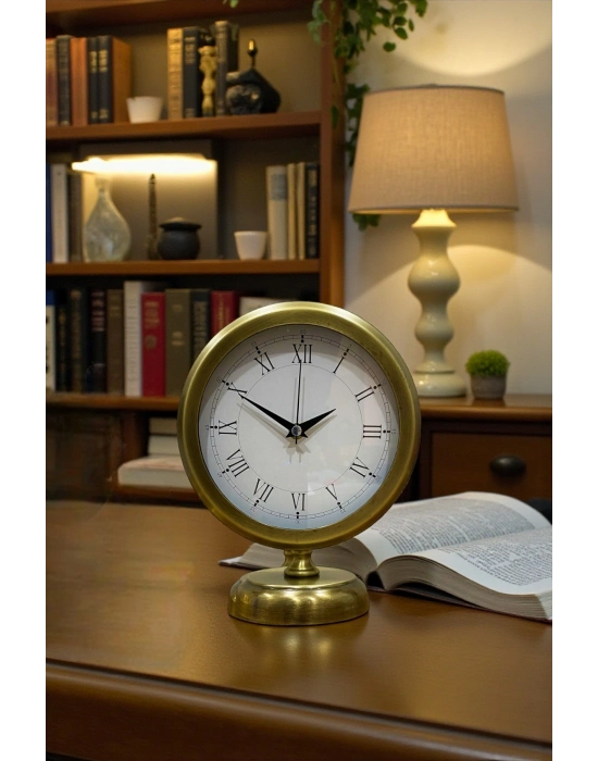 ® Retro Eskitme Metal 25 x 20 Cm Masa Saati