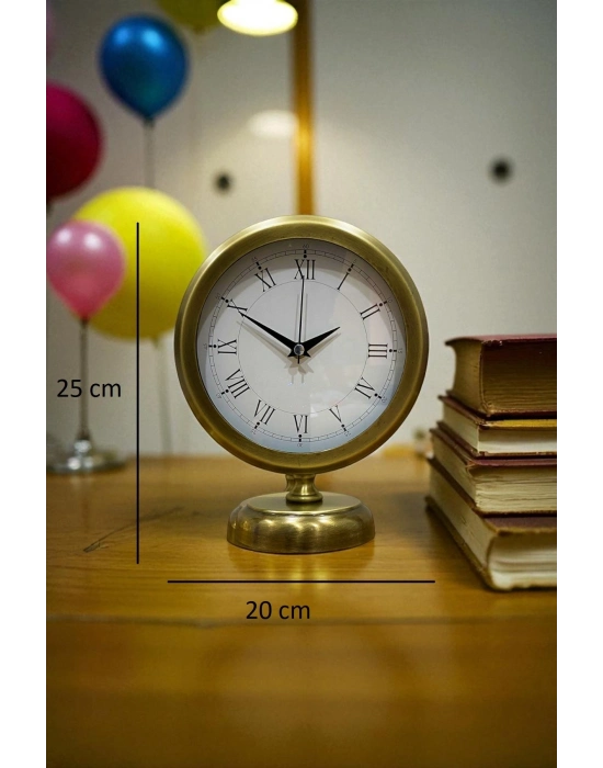 ® Retro Eskitme Metal 25 x 20 Cm Masa Saati