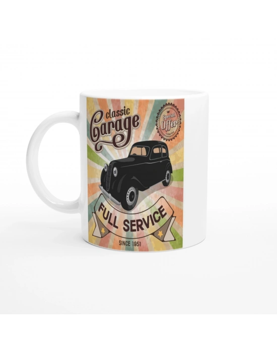 Retro Full Service Garage Kupa Bardak