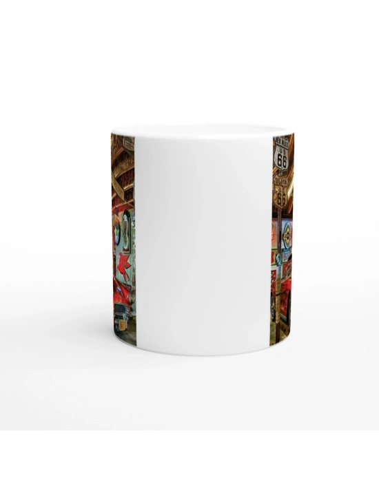 Retro Garaj Temalı Kupa Bardak