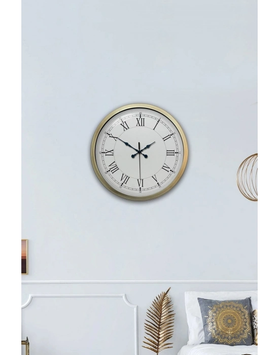 ® Retro Modern Roma Rakamlı 40 Cm Metal Duvar Saati