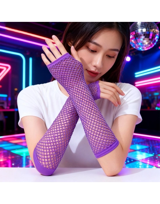 Retro Mor File Parmaksız Eldiven 26 cm