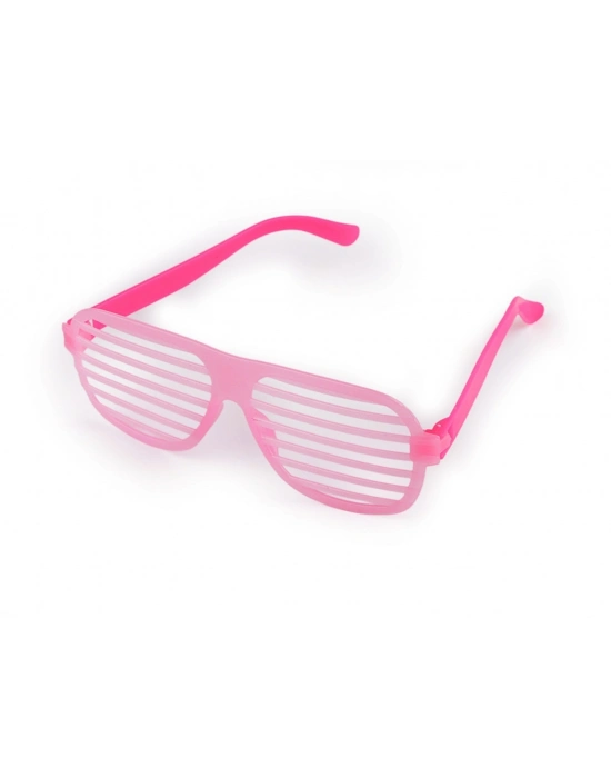 Retro Neon Fosforlu Panjur Gözlük 12 Adet – 80’ler 90’lar Parti Stili