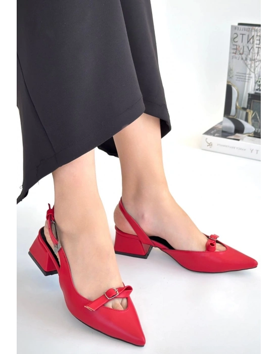 Rewat Kırmızı Cilt Topuklu Ayakkabı
