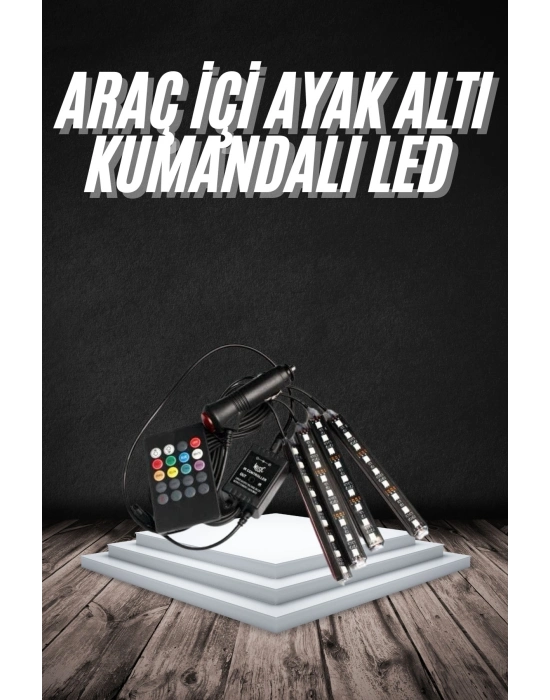 ® RGB Işıklı Araç İçi Aydınlatma Kumandalı 12li Led Işık Renk Değiştirebilen