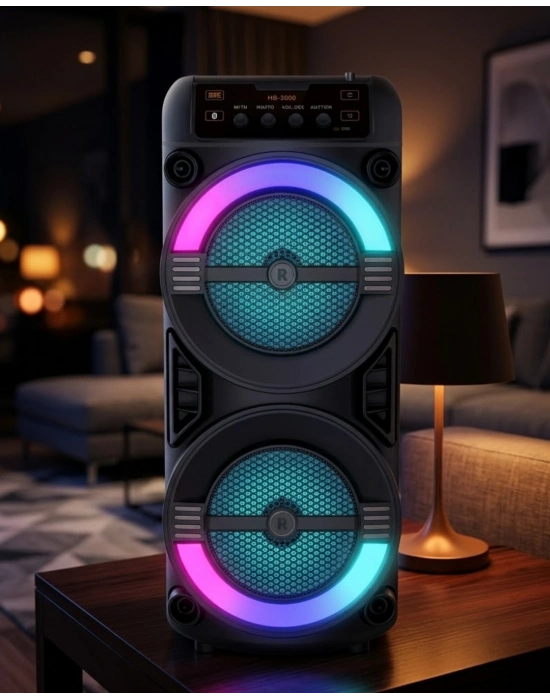 RGB Işıklı Bluetooth Hoparlör Kablosuz Taşınabilir Stereo Speaker