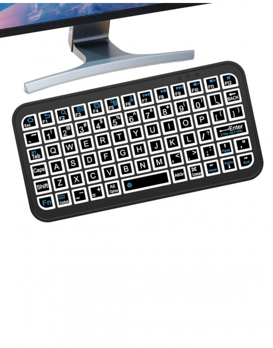 ® RGB Işıklı Kablosuz Mini Klavye 10 mm İnce Gövde