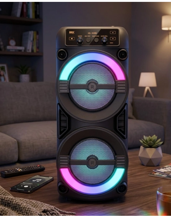 RGB Işıklı Taşınabilir Bluetooth Hoparlör Güçlü Stereo Ses