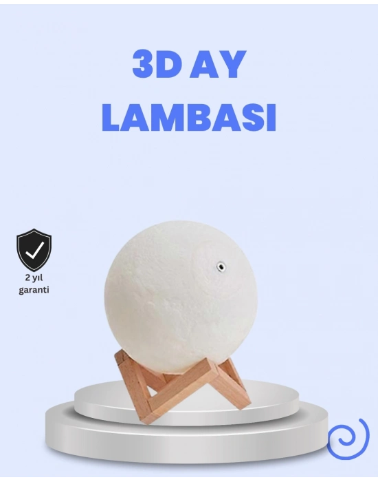 RGB Modlu 16 Renkli Ay Gece Lambası 3D Baskı