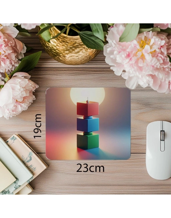 RGB Tonlu Renkli Blok Mouse Pad - 19x23 cm 2 mm Dikdörtgen İthal Baskılı Mouse Pad
