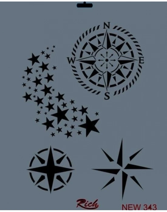 ® Rich New Seri N-343 Stencil 35x25 cm