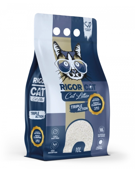 Rigor Aktif Karbonlu İnce Taneli Kedi Kumu 10 lt