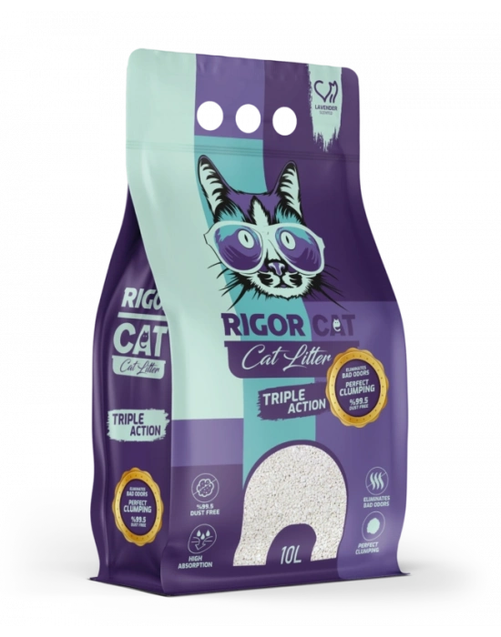 Rigor Lavanta Kokulu İnce Taneli Kedi Kumu 10 lt