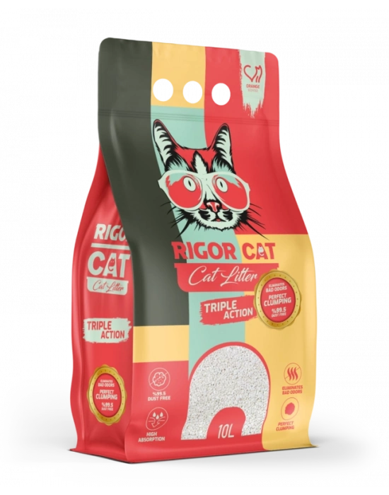 Rigor Portakal Kokulu İnce Taneli Kedi Kumu 10 lt