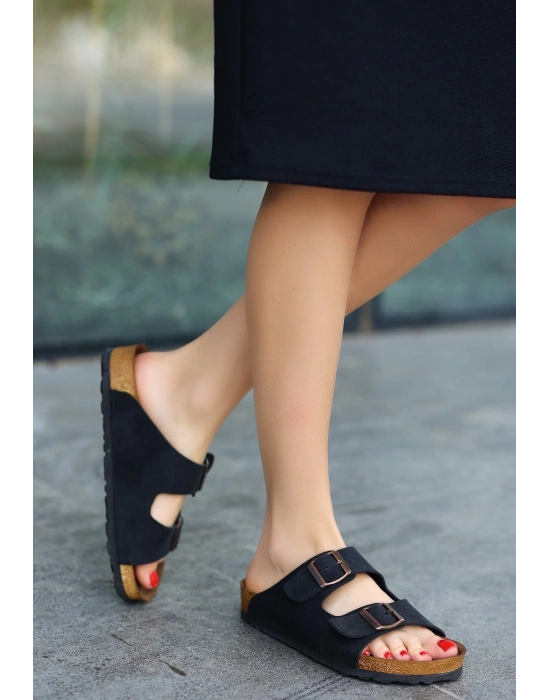 Rıno Siyah  Nubuk Terlik