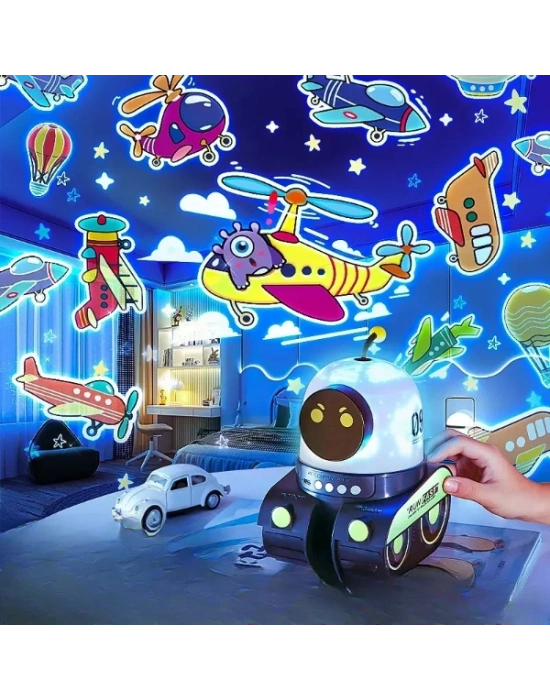 Robot Tasarımlı Projektör Gece Lambası