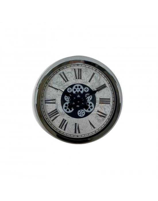 ® Roma Atlas  60 Cm Çarklı Krom Duvar Saati