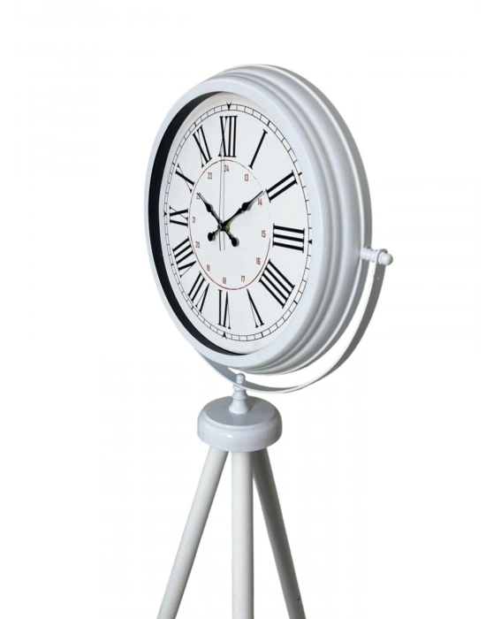 Roma Rakamlı Beyaz Tripod Ayaklı Saat
