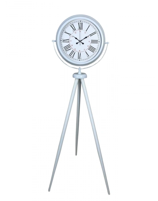 Roma Rakamlı Beyaz Tripod Ayaklı Saat
