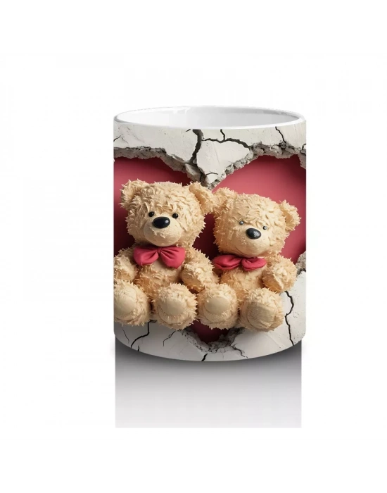 Romantik Ayıcıklar (Ön ve Arka) – Baskılı Kahve Kupası