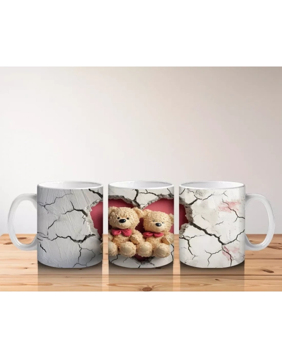 Romantik Ayıcıklar (Ön ve Arka) – Baskılı Kahve Kupası