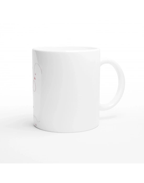 Romantik Kırmızı Gül Desenli Kupa Bardak